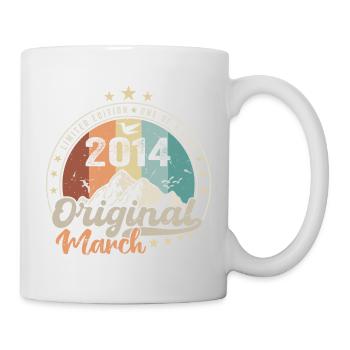 Cadeau D'anniversaire Nées En Mars 2014 Retro 2014 - Mug blanc - blanc - Droite