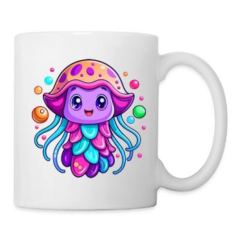 Méduse mignonne - Mug blanc - blanc - Droite