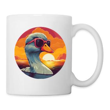 Cool Duck Sunglasses Water Sunset - Mug - white - Right