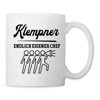 Klempner Chef Selbstständigkeit Klempnerei Meister - Tasse - Weiß - Rechts