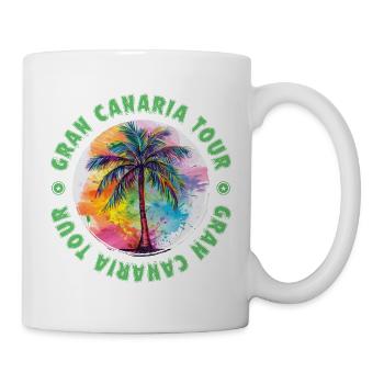 Gran Canaria Tour Urlaub Plame Bunt - Tasse - Weiß - Rechts