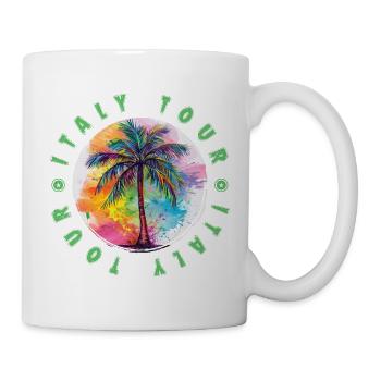 Italien Tour Urlaub Plame Bunt - Tasse - Weiß - Rechts