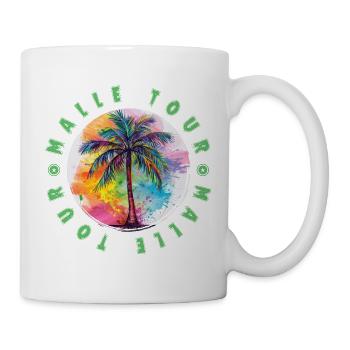 Malle Tour Urlaub Plame Bunt - Tasse - Weiß - Rechts