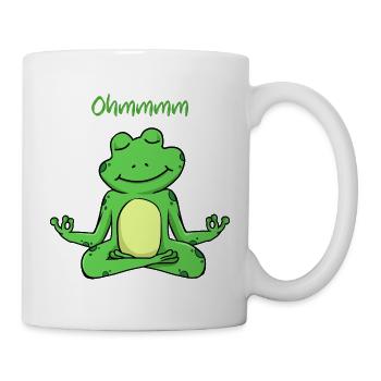 Ohmmm ein lustiger Yoga Frosch - Tasse - Weiß - Rechts
