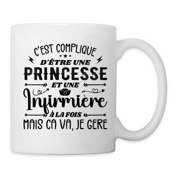 Prinzessin und Krankenschwester Krankenschwester Geschenk - Tasse - Weiß - Rechts