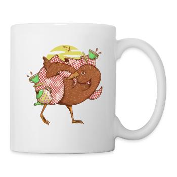 Funny weka New Zealand bird - Mug - white - Right