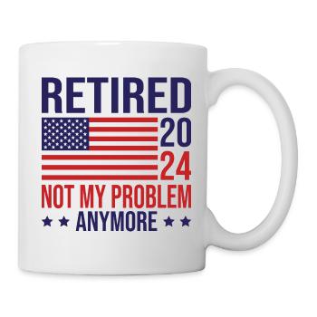 Retired 2024 Retirement USA American Flag Retro - Mug - white - Right