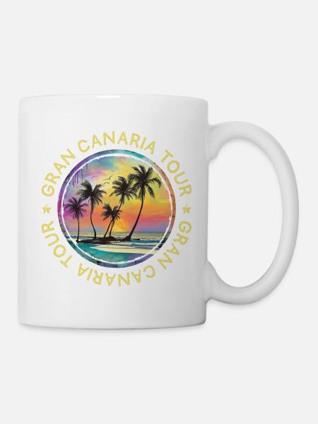 Gran Canaria Tour Reise Bunt Urlaub - Tasse - Weiß