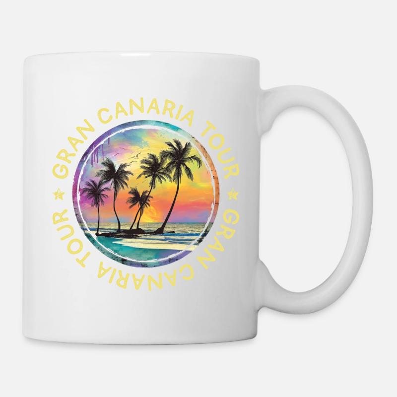 Gran Canaria Tour Reise Bunt Urlaub - Tasse - Weiß