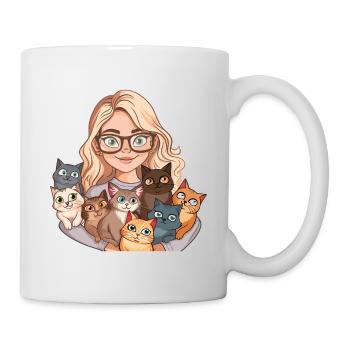 Chat Dame Chats Femme Fille J’aime Les Chats Drôle - Mug blanc - blanc - Droite