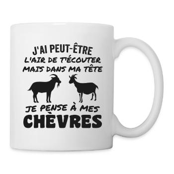 In My Head I Think About My Goats - Mug - white - Right