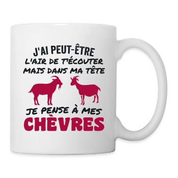 In My Head I Think About My Goats - Mug - white - Right