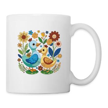 Zwei kleine Enten quaken - Tasse - Weiß - Rechts