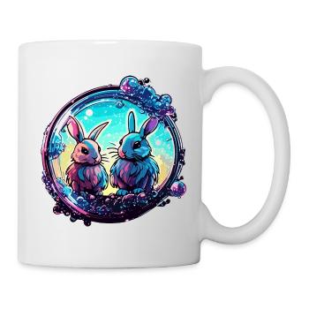 Animal dans la bulle de savon / enfantin / mignon / lapin - Mug blanc - blanc - Droite
