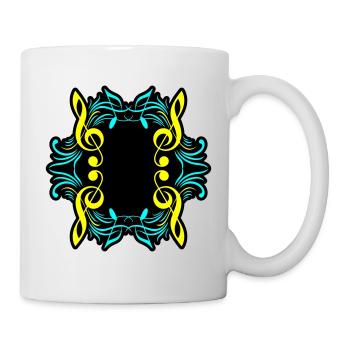 Clé de symbole de notes de musique - Mug blanc - blanc - Droite