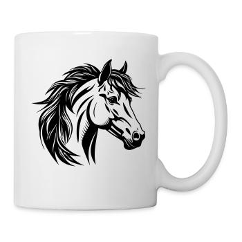 Portrait de cheval - Mug blanc - blanc - Droite