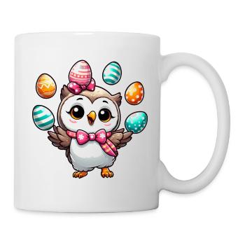 Jonglerie hibou oeuf de Pâques - Mug blanc - blanc - Droite