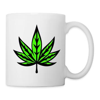 Feuille de chanvre Chanvre Symbole Cannabis Cannabis - Mug blanc - blanc - Droite