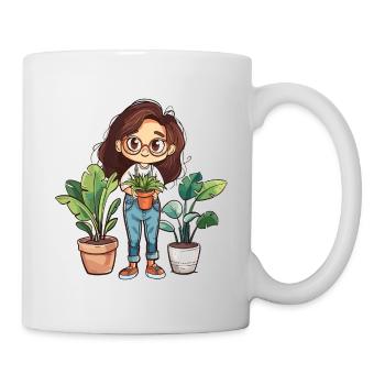 Plantes Dame Femme Fille J’aime les plantes - Mug blanc - blanc - Droite