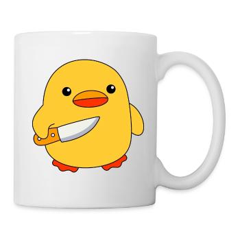 Baby Duck with Knife Ducks Chicks Funny Ducklings - Mug - white - Right