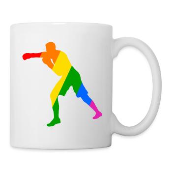 Boxer im Regenbogen - Tasse - Weiß - Rechts