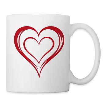 Herz, Liebe, Valentinstag, Symbol - Tasse - Weiß - Rechts