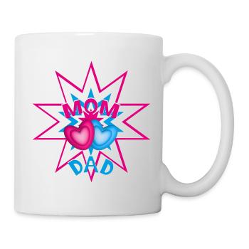 MOM und DAD ein cooles Motiv mit Stern. - Tasse - Weiß - Rechts