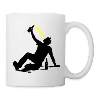 Drinking Bier Silhouette - Tasse - Weiß - Rechts