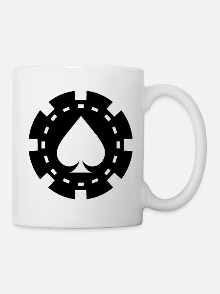 Poker-Chip - Tasse - Weiß