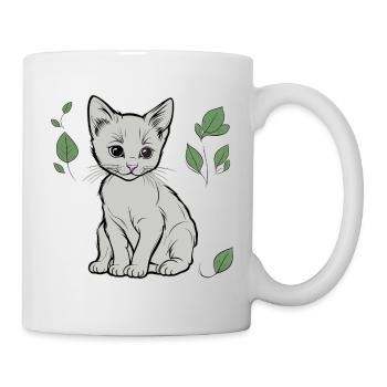 Chat, Chaton, Chats, Enfants - Mug blanc - blanc - Droite