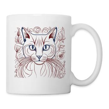 Katze Katzen Tiger - Tasse - Weiß - Rechts
