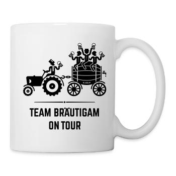 Team Bräutigam On Tour (Trecker Bierfass JGA / B) - Tasse - Weiß - Rechts