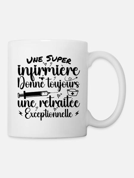 Humour Infirmière Retraitée Cadeau Retraite - Mug blanc - blanc