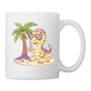 Dinosaur brontosaurus summer - Mug - white - Right