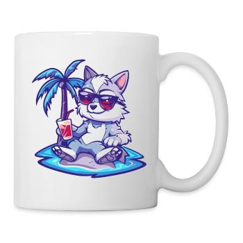 Palmier d’été de l’île Wolf - Mug blanc - blanc - Droite
