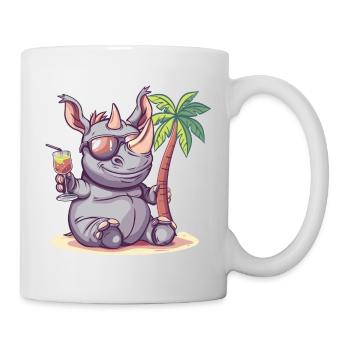 Rhino Summer Beach Vacation - Mug - white - Right