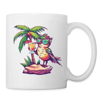 colibri oiseau vacances d’été à la plage - Mug blanc - blanc - Droite
