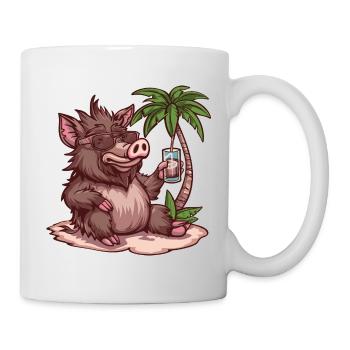 Pig Summer Wild Boar - Mug - white - Right