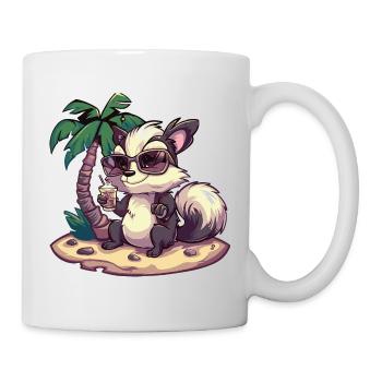 Stinktier Sommer Urlaub - Tasse - Weiß - Rechts
