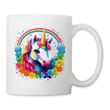 Licorne Arc-en-ciel Poney mignon Enfants Filles - Mug blanc - blanc - Droite