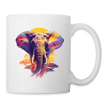 Éléphant Afrique Safari Nature Nature Nature Aquarelle Art - Mug blanc - blanc - Droite