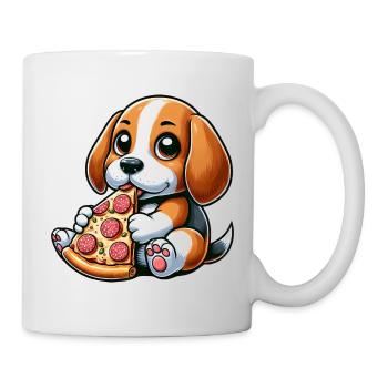 Hund Beagle Pizza Pizzaliebhaber Käse - Tasse - Weiß - Rechts