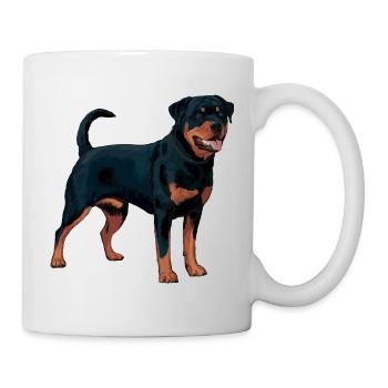 I love Rottweiler – Ich liebe Rottweiler - Tasse - Weiß - Rechts