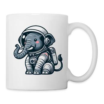 Elefant Astronaut Weltraum Universum - Tasse - Weiß - Rechts