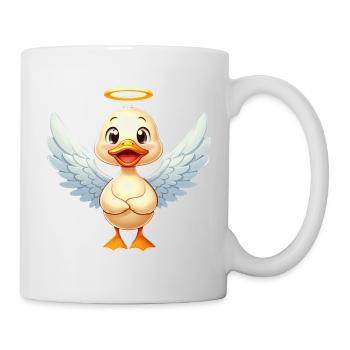 Süße Ente Erpel Engel Heiligenschein - Tasse - Weiß - Rechts