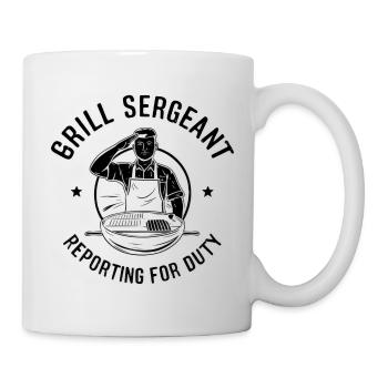 Grill Sergeant Reporting For Duty BBQ - Mug - white - Right