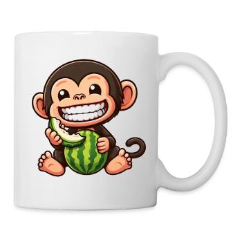 Singe, Chimpanzé, Melon, Melon, Melon Miel - Mug blanc - blanc - Droite