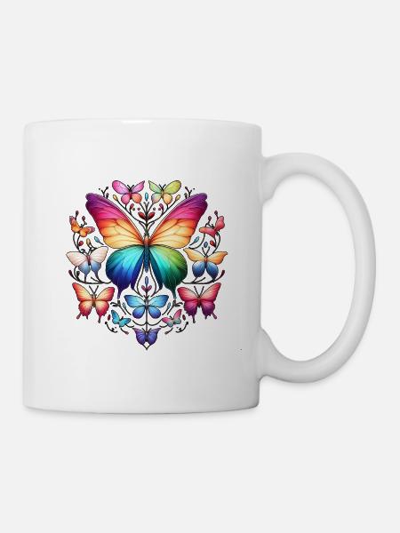 Schmetterlingsgarten - Tasse - Weiß