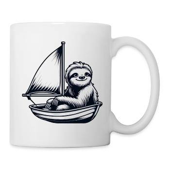 Cool Summer Sailboat Sloth - Mug - white - Right