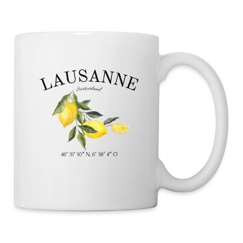 Lausanne - Switzerland - Lake Geneva - Canton of Vaud - Mug - white - Right